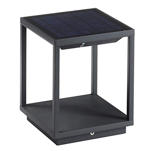 Dopo Lighting - Lámpara de mesa o suelo SOLEI recarga solar, led SMD antracita. Lámpara solar portátil para terrazas, porches, jardín residencias y hoteles.