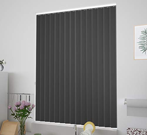 EB ESTORES BARATOS Cortina Lamas Verticales/Opaca Termoreguladora Eclipse/Cierra la luz y Reduce la Temperatura. Medidas Ancho x Alto. Se la ajustamos a Medida. Color: Negro. Medidas: 140cm x 180cm