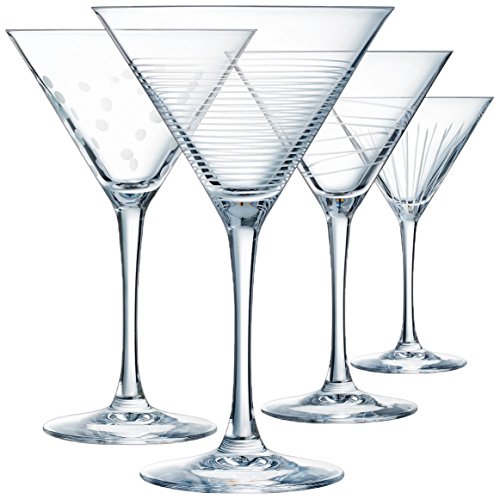 Eclat Illumination Set de 4 Copas Cocktail de 300 ml, Cristal