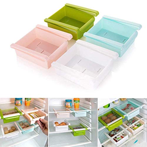 Eizurs Soporte para Rack de Almacenamiento Plástico Cocina Refrigerador Refrigerador Estante de Almacenamiento Congelador Estante Organizador Cocina Organización