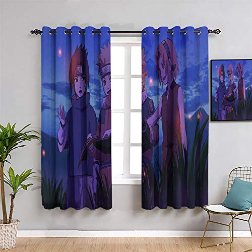 Elliot Dorothy Naruto Anime Poster Characte manga Cortinas térmicas aislantes para sala de estar, cortina opaca aislante térmico ancho 42 x largo 45