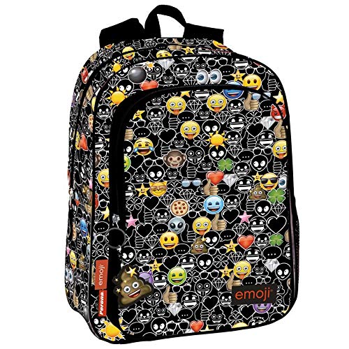 Emoji Just It - Mochila, Negro, 43 x 30 x 14 cm