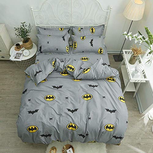 Epissche Cama De Tres Piezas Sabanas Funda De Edredón De 4 Piezas con Funda De Almohada De Imitación De Algodón-Batman B_Funda Nórdica 2.2 (Cama De Matrimonio) 220X240