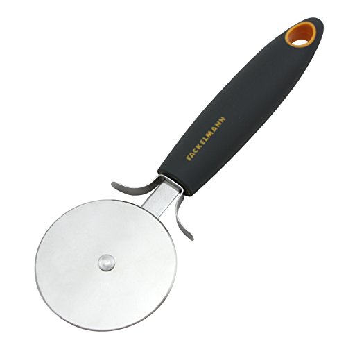 Fackelmann Corta Pizzas de Ruleta Pasta y Masa, Cortador Sandwich, Acero Inoxidable, Inox/Gris/Naranja