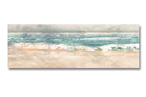 Fajerminart Cuadro En Lienzo - Olas Del Océano Verde Mar Lona Paisaje Marino Pintura De Lienzo, Lienzos Decorativos Adecuado Cuadros Dormitorios, Cuadros Decoracion Salon modernos 50x150cm (Sin Marco)