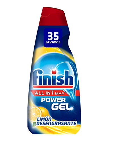 Finish All in 1 Max Power Gel Limón Desengrasante Detergente Gel Lavavajilla - 35 dosis