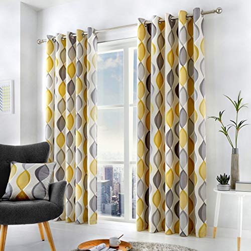 Fusion - Cojín relleno de algodón, Gris, Curtains: 66" Width x 90" Drop (168 x 228cm)