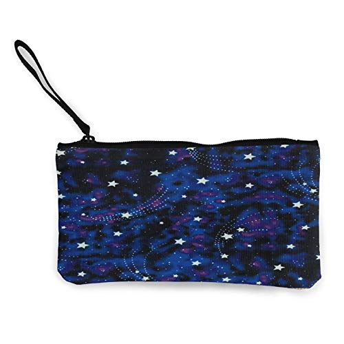 Galaxy Stars Magic Glow in The Dark - Bolso multiusos para mujer, diseño de moneda, color negro