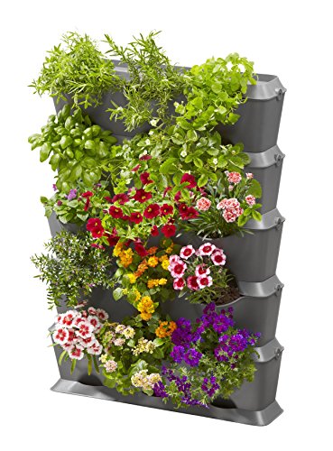 GARDENA NatureUp! Bases Conjunto verticalmente con riego: pared de la planta para enverdecer balcón / terrazas / patios, fijado para 15 plantas, suministro de agua invisible, simple sistema