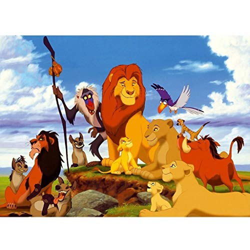 GJWL Madera Rompecabezas, Dibujos Animados Rey león Simba Jigsaw, Historieta del Animado Rompecabezas, Juguetes Intelectual, Regalos de cumpleaños (Color : B, Size : 1000pc)