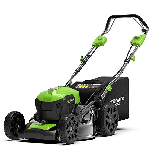 Greenworks Tools GD40LM46SP Cortacésped con Batería (Li-Ion 40 V 46 cm Ancho 750 m² 3-in-1 Desbroce con Expulsión Lateral Automática 55l Capacidad Altura Corte 7 Posiciones, sin Cargador y Batería)