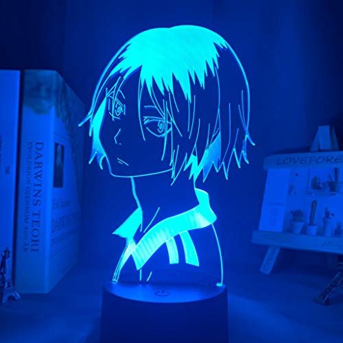 Haikyu !! Luz de noche LED Anime Kozume Kenma Lámpara para decoración de dormitorio Luz de noche Niños Niños Regalo de cumpleaños Haikyuu Kenma Light, 16 colores con control remoto