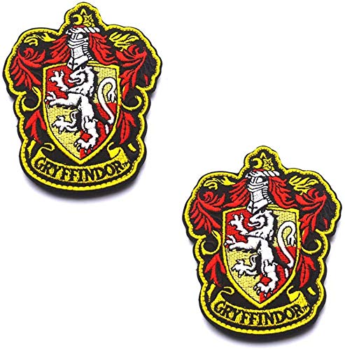 Harry Potter House of Gryffindor Hogwarts Crest a todo color sujetador gancho y bucle respaldo emblema bordado parches conjunto apliques insignia para abrigo chaqueta mochila sombrero gorra