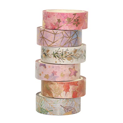 Healifty Navidad washi tape decorativa artesanal conjunto de cintas de papel suministros de bricolaje para envolver regalos álbum de recortes 26 rollos (color mixto)