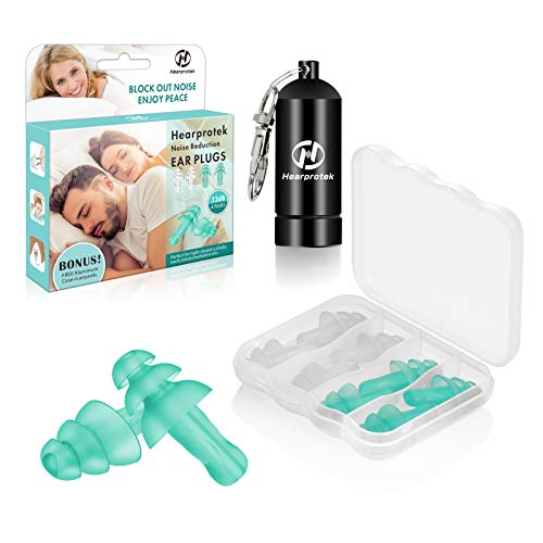 Hearprotek Tapones para los oídos para dormir, 4 pares de tapones para los oídos reutilizables para proteger los oídos de los que duermen de lado, roncar, estudiar, trabajar, viajar, construir, nadar