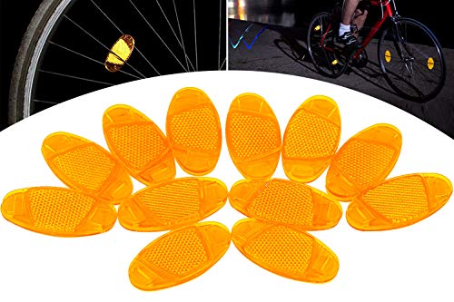 HENTEK Luces Reflectantes de Advertencia 8 Piezas, Reflectores Unisex para Radios de Bicicleta con Porta Clip, Señalización Reflectante para Todo Tipo de Bicicleta