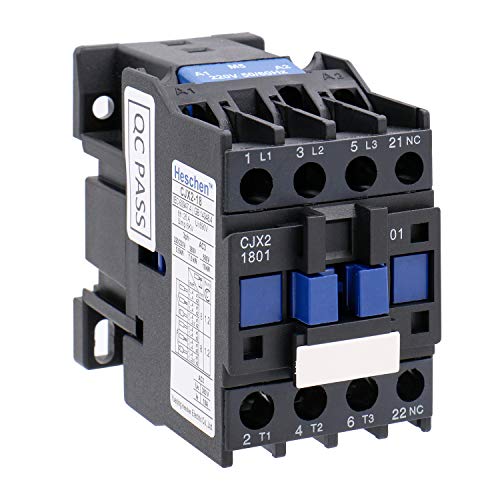 Heschen AC Contactor CJX2-1801 220V 50/60Hz Bobina 3P 3 polos normalmente cerrado Ie 18A Ue 380V