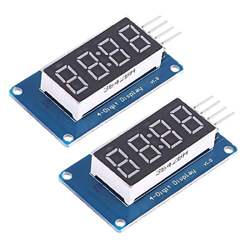 HiLetgo 2pcs 0.36" 4-Digit LED Tube Segment Display Module Red Common Anode TM1637 Drive Chip LED Tube Clock Display for Arduino