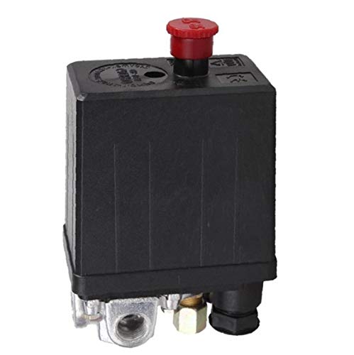 Hotaden Compresor de Aire Presión de válvula de Control del Interruptor Regulador 90-120 PSI 4 Puerto 240V 16A Accesorio del compresor de Aire de Control