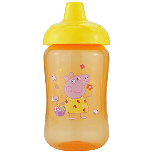 HOVUK® Peppa - Vaso de cristal de color naranja para niños con estampado de Peppa multicolor, para niños