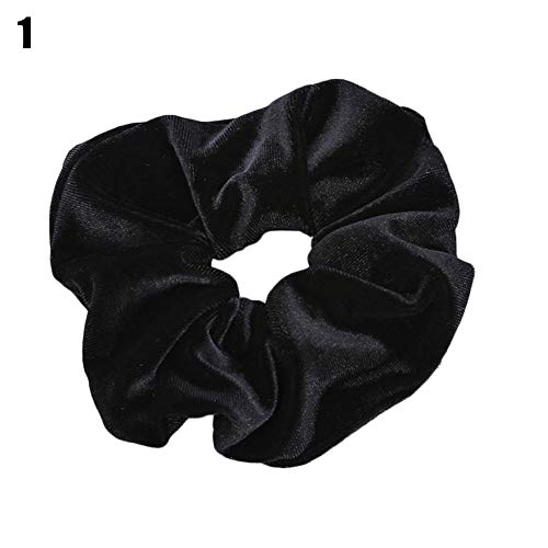 HUANGRONG Scrunchies Cuerda 2pc Moda Suave Terciopelo Raso elástico Grande Pelo for Las Mujeres Chicas Dulces Bandas del Pelo sólido Corbatas Gum Accesorios Cabello Girl (Color : Velvet 1)