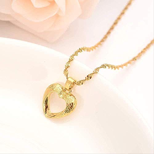 huangshuhua Collar con Relleno de Oro Dom in Love, Collares con Colgante de corazón para Mujeres, niñas, Dama, joyería Original, Regalo para Amantes