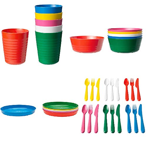 IKEA KALAS Set de mesa Cubiertos Platos Cuencos Vasos 36 piezas