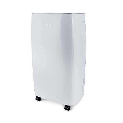 IKOHS DRYZONE XL - Deshumidificador eléctrico, Capaz de eliminar hasta 10 l de humedad diaria, Silencioso, Temporizador, Pantalla táctil, para Habitaciones y Estancias grandes 40m² (Blanco hasta 10 L)