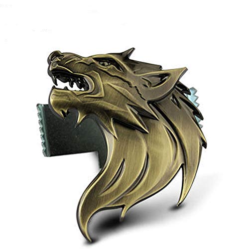 JTAccord 3D Metal Material Car Front Grille Wolf Head Emblem Totem Car Front Grill Sign Gun/Silver/Bronze 3 Colores, Accesorios para automóviles, 1 pcs/Set