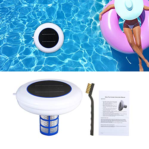 KKmoon Ionizador Solar para Piscina, Purificador Solar Desinfección de la Piscina, Electrolizar Anión e Ión Cobre del Agua, Purificador de Agua para Piscinas, Laghetti,Spa,Bañeras Hidromasaje