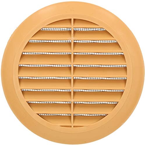 KOTARBAU® Rejilla de ventilación, 125 mm, redonda, 4 colores, rejilla de ventilación, protección contra insectos, rejilla de láminas, conexión de tubo, rejilla de salida de aire (beige)