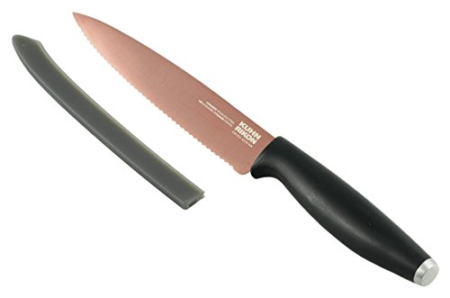 KUHN RIKON Colori Cuchillo de Cocina de Sierra de Titanio, Oro Rosa, Metal, 2 x 2.5 x 24 cm