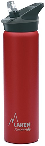 Laken Jannu Botella de Agua Térmica Acero Inoxidable 18/8 y Doble Pared de Vacío, Hasta 24 Horas de Frío, Rojo, 500 ml