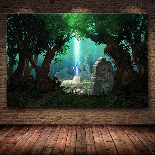 LDTSWES® Painting Art Jigsaws Puzzles Puzzle, Legend of Zelda Games Jigsaw Puzzles Wooden 1000 Piezas, para niños Decoración de la habitación Puzzle Sin Marco