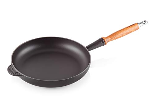 Le Creuset Colección Classic Hierro Fundido Sartén con Mango de Madera, Negro Mate, 28 cm