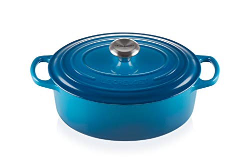 Le Creuset Colección Signature Hierro Fundido Cacerola Oval, Azul Marseille