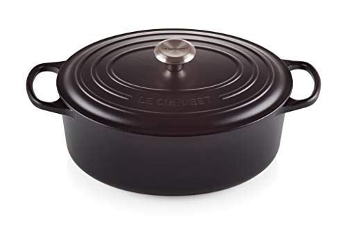 LE CREUSET Colección Signature Hierro Fundido Cacerola Oval, Negro Mate, 31 cm