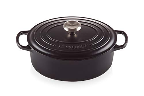 Le Creuset Colección Signature Hierro Fundido Cacerola Oval, Negro Mate