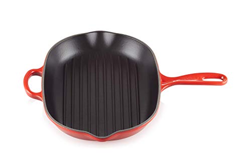 Le Creuset Parrilla de hierro fundido, Ovalada, diametro 32 cm, Apto para todas las fuentes de calor, incluso inducción, Cereza