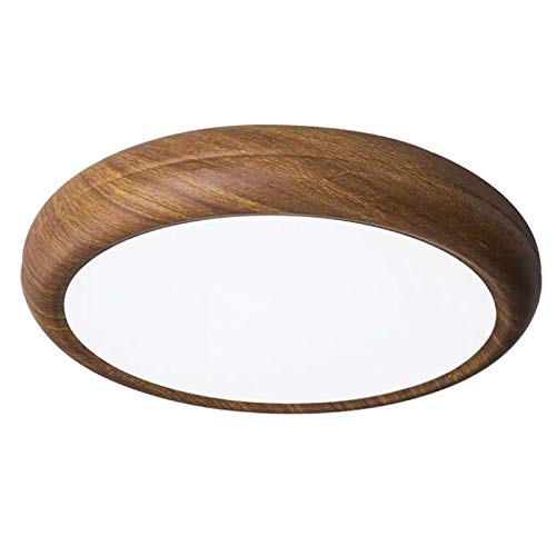 Led Lámpara De Techo Dormitorio,Plafon De Techo Salon Corredor Cocina,Lámpara Decorativa De Grano De Madera De Nogal Antiguo Luz Cálida 50Cm