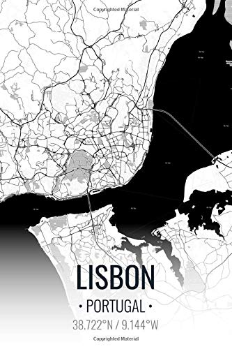 Lisbon Portugal: City Map Graph Paper Composition Notebook for Math & Science Students, Writing Subject Memo Book Planner, 6x9 Inches, Graph Paper | 100 Pages