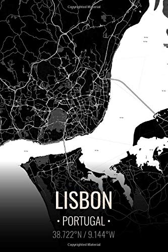 Lisbon Portugal: City Map Graph Paper Composition Notebook for Math & Science Students, Writing Subject Memo Book Planner, 6x9 Inches, Graph Paper | 100 Pages