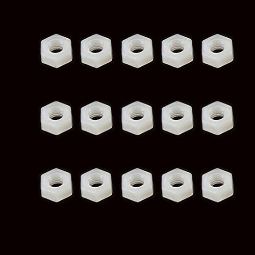 MadridGadgetStore® 15x Tuercas M3 de Nylon Hexagonal Blanca para Montar PDB Controladora de Vuelo Drone FPV Mini Quad Carreras Competición