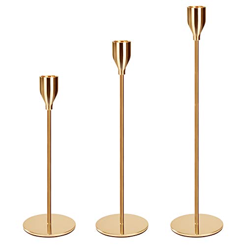 MaoXinTek Candelabro Decorativos de Velas, Sola Cabeza Portavelas, Candelabros Decorativos Mesa para el Banquete de Boda y Casa Hogar Comedor (33/28/23cm)