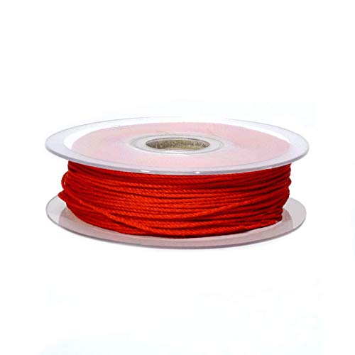 Matsa 100m Cordón Macramé 1mm, Cuerda de Poliéster para Pulseras, Collares, Trenzar, DIY, Manualidades, Abalorios, Cruzar Nudos Chinos, Rojo