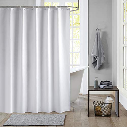 Meiosuns Cortina de baño Peva Blanco, Impermeable y Resistente al Moho, Cortinas de baño, Accesorios para el hogar con Arandelas y Ganchos a Prueba de óxido (200×240cm, Blanco)