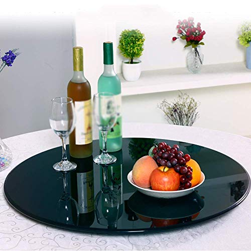 Mesa giratoria de Vidrio para Mesa de Comedor, Bandeja de Servicio Susan Lazy, Plato de Servicio para Mesa de Comedor, 360 & deg; Tocadiscos Giratorio, antidisturbios sin inclinación