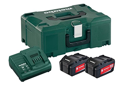 Metabo 685064000 685064000-Combo bateria + Cargador Basic-Set 2X 4,0 Ah en maletín MetaLoc, 36 V, Negro, Size