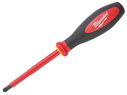 Milwaukee 932464058 VDE - Destornillador ranurado/Pozidriv SL/PZ2 x 100 mm, color rojo