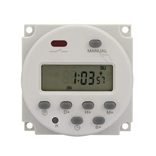 Mini Interruptor de Temporizador Programable, 1 Segundo a 168 Horas, Dispositivo de Control Automático Electrónico de Tiempo, 5V 12V 24V 110V 220V, Temporizador Digital Pared/Panel(220V DC)